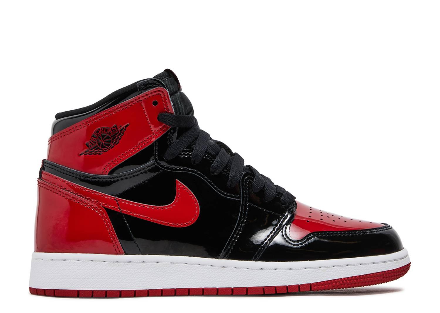 AIR JORDAN 1 RETRO HIGH OG GS 'PATENT BRED' - Kicksinto