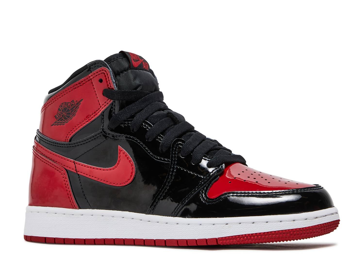 AIR JORDAN 1 RETRO HIGH OG GS 'PATENT BRED' - Kicksinto