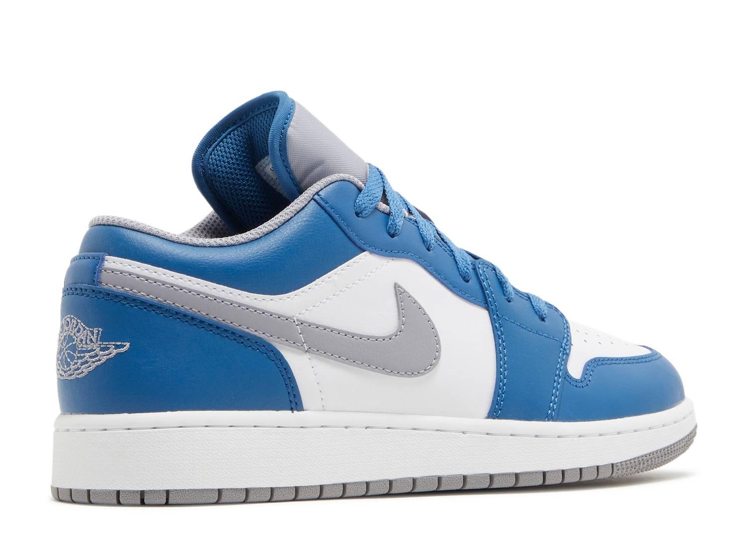 AIR JORDAN 1 LOW GS 'TRUE BLUE CEMENT' - Kicksinto